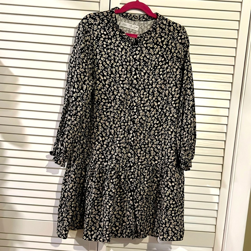 Brand New Girls Zara Drop waist Button Down Dress
